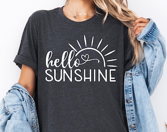 Hello Sunshine Shirt, Hello Sunshine T-shirt, Summer Tee, Happy Summer Shirt, Beach Shirt for Women, Girls Trip T-shirt, Vacation Shirt