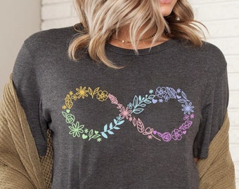Autism Infinity Tee,Autism Gift,Autism Infinity Symbol Shirt,Autism Awareness T-shirt, ADHD Shirts,Flower Infinity Autism Awareness T-Shirts