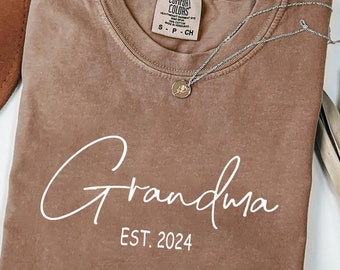 Comfort Colors® Custom Grandma Shirt, Mothers Day Gift, Gift for Grandmother, Nana Tee, Grandma Est Date Tshirt, Mommy Shirt, Mimi Shirt