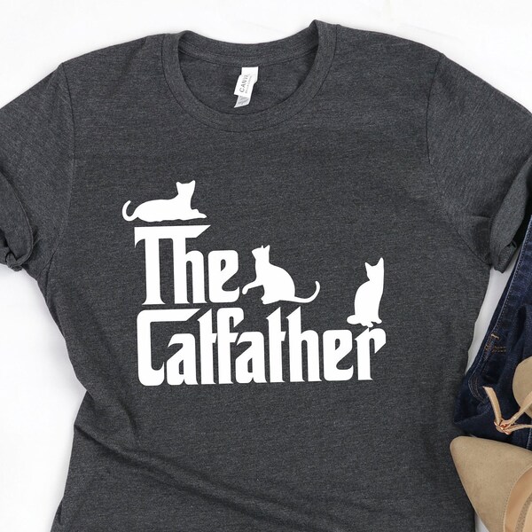 The Catfather Shirt, Cat Owner Christmas Gift, Funny Shirt for Men, Cute Gift for Dad, Christmas Gift for Men,Cat Dad Tshirt,Merry Christmas