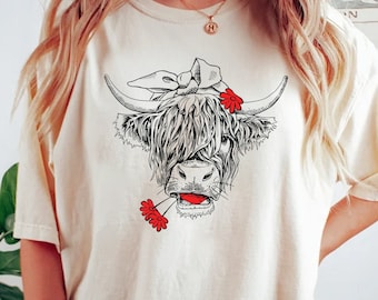 Cute Cow Shirt, Heifer Sweatshirt, Highland Cow Shirt, Cow Gifts For Her, Farm T-shirt, Ranch Tee, Farmer, Cowgirl, Bull Shirt, Cow T-shirt