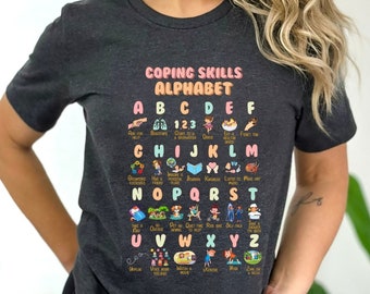 Coping Skills Alphabet Shirt, ABC Coping Skills Shirt, Mental Health Awareness Shirt, School Counselor Shirt, School Psychologist Shirt