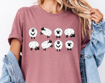 Sheep T-Shirt, Cute Sheeps Shirt, Funny Sheep Kid Shirt, Farm Animal Shirt, Sheep Lover Shirt, Sheep Shirt Gift, Sheep Women Shirt,Lamp Farm