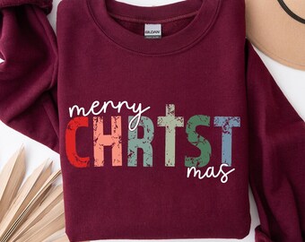 Merry Christmas Sweatshirt, Christmas Jesus Sweatshirt, Jesus Christmas Sweatshirt, Religion Sweatshirt, Gift For Christian, Christmas Shirt