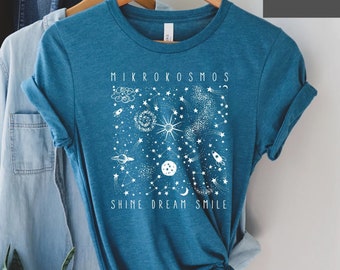 Mikrokosmos Graphic Shirt, Shine Dream Smile Tee, Twinkling Starlight Shirt, Space Shirt, Celestial Shirt, Mikrokosmos Shirt,Mikrokosmos