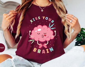 Teacher Shirts, Teacher Appreciation Gift, Teacher T-shirts, Teacher Gifts, Teaching Squad Shirt, Kiss Your Brain Shirt, Retro Teacher Shirt