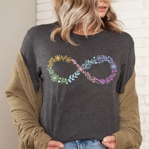 Autism Infinity Tee,Autism Gift,Autism Infinity Symbol Shirt,Autism Awareness T-shirt, ADHD Shirts,Flower Infinity Autism Awareness T-Shirts