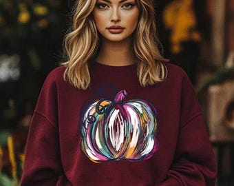 Watercolor Pumpkin Sweatshirt, Colorful Pumpkin Shirt, Watercolor Pumpkins, Halloween Shirt, Autumn Shirt,Cute Fall Shirt,Gift For Halloween
