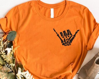 Hang Loose Skeleton Hand Shirt , Halloween Shirt, Skeleton Hand Sweatshirt, Skeleton Hand Tee, Graphic Shirt, Skeleton Hand Tee, Hang Loose