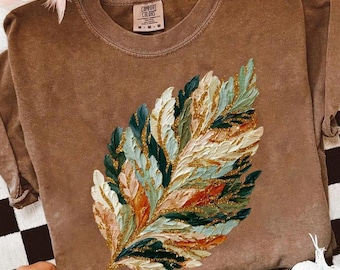 Comfort Colors® Fall Leaves Shirt, Autumn Leaf T-Shirt, Autumn Leaves Tee, Womens Fall Shirt, Thanksgiving Gift For Her, Cute Fall T-shirt