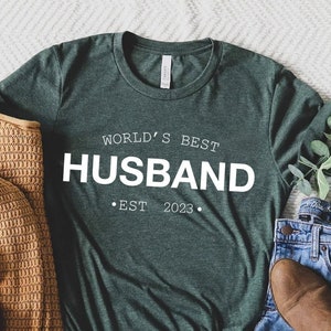 World's Best Husband EST Shirt, Valentines Day Gifts, Gifts For Him, Husband Gift Idea, Personalized Gifts For Valentine, Womens Valentine