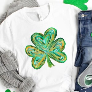 Watercolor Shamrock St. Patrick&#39;s Day Shirt, Shamrock Shirt, St Patrick&#39;s Day Shirt, Drinking Shirt, Shenanigans, Irish Sweatshirt, Lucky T