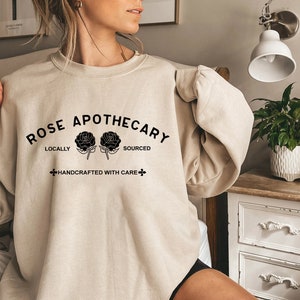 Rose Apothecary Shirt, Schitt Creek Shirt, Rosebud Motel Shirt, Handcrafted with Care, Moira Rose Shirt, David Rose Shirt, Schitt Creek Gift bild 6