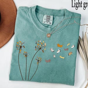 Comfort Colors® Cats Flower Fly Dandelion Shirt, Cute Cat Lover T-Shirt, Cat Lover Gift, Funny Cat Shirt, Cool Cat, Cat Shirt, Cat Dandelion image 4