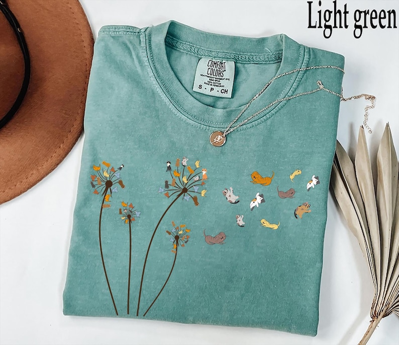 Comfort Colors® Cats Flower Fly Dandelion Shirt, Cute Cat Lover T-Shirt, Cat Lover Gift, Funny Cat Shirt, Cool Cat, Cat Shirt, Cat Dandelion image 4