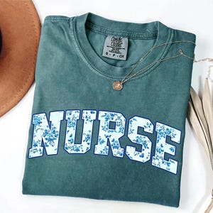 Comfort Colors® Nurse,Floral Shirt, Toile Nurse Shirt, RN Shirt, Nurse Graduation Gift, Nurse Week Shirt, Nurse Appreciation, Gift For Nurse