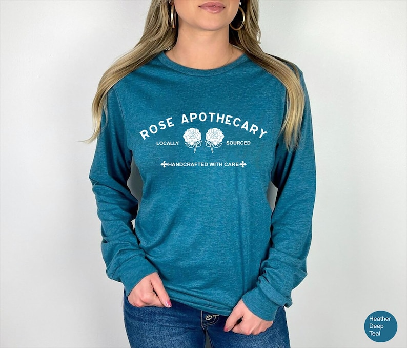 Rose Apothecary Shirt, Schitt Creek Shirt, Rosebud Motel Shirt, Handcrafted with Care, Moira Rose Shirt, David Rose Shirt, Schitt Creek Gift bild 2