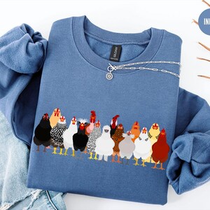Chicken Sweatshirt, Mothers Day Chicken Sweatshirt, Women Chicken Sweatshirt, Love Chickens, Animal Sweatshirt, Funny Farmer Farm Hoodie image 9