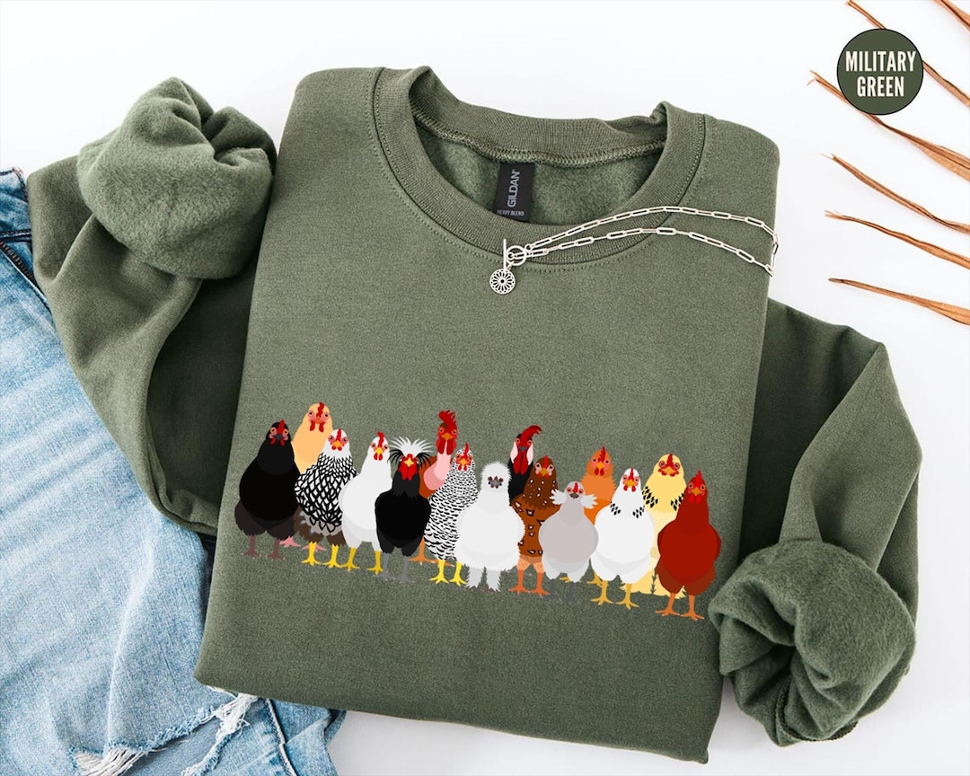 Drawing Farm Chicken Hen Pattern Print Women Pullover Hoodie