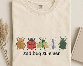 Comfort Colors® Sad Bug Summer Shirt, Bug Tee, Cottagecore Insect Shirt, Minimal Nature Gift for Her