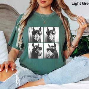 Comfort Colors® Funny Horse Shirt,Horse with Sunglasses,Horse Tee,Horses Photo Tee,Horse Silhouette Shirt, Equestrian Tees,Horse Owner Shirt image 3