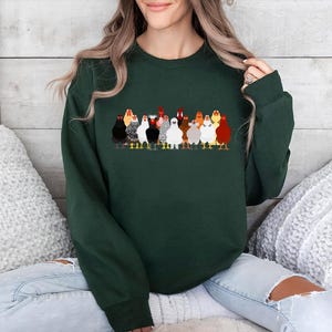 Chicken Sweatshirt, Mothers Day Chicken Sweatshirt, Women Chicken Sweatshirt, Love Chickens, Animal Sweatshirt, Funny Farmer Farm Hoodie image 5