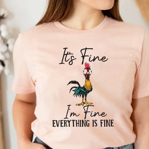 It's Fine I'm Fine Everything Is Fine Shirt, Cute Chicken Tee, Sarcasm T-Shirt, Everything Is Fine, Funny Chicken Tee,Funny Gift Chicken Tee bild 3