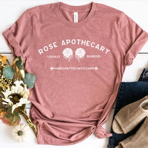 Rose Apothecary Shirt, Schitt Creek Shirt, Rosebud Motel Shirt, Handcrafted with Care, Moira Rose Shirt, David Rose Shirt, Schitt Creek Gift bild 5