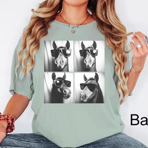 Comfort Colors® Funny Horse Shirt,Horse with Sunglasses,Horse Tee,Horses Photo Tee,Horse Silhouette Shirt, Equestrian Tees,Horse Owner Shirt image 4
