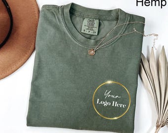 Comfort Colors® Custom Your Logo Here Shirt, Personalized Company Logo Tee, Business Logo Pocket Outfit, Sports Team Logo Clothing Gift
