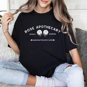 Rose Apothecary Shirt, Schitt Creek Shirt, Rosebud Motel Shirt, Handcrafted with Care, Moira Rose Shirt, David Rose Shirt, Schitt Creek Gift bild 3