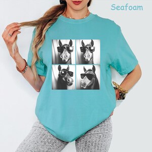 Comfort Colors® Funny Horse Shirt,Horse with Sunglasses,Horse Tee,Horses Photo Tee,Horse Silhouette Shirt, Equestrian Tees,Horse Owner Shirt image 2
