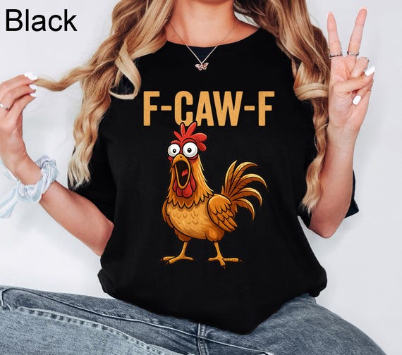 F-Caw-F Shirt, Funny Sassy Raven Rooster Shirt, Gothic Bird Art T Shirt, Funny Crow Shirt, Black Crow Moonlit Raven Shirt, Sassy Raven Gift