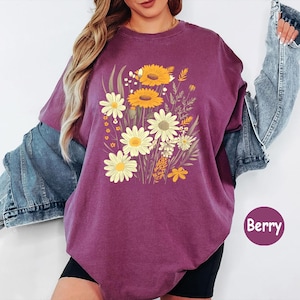 Comfort Colors® Floral Cottagecore Shirt, Spring Flowers Shirt, Botanical Shirt, Wild Flowers T-Shirt, Boho Wildflowers Cottagecore Shirt Bild 10