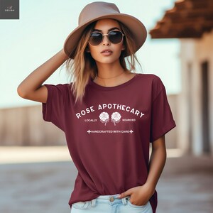 Rose Apothecary Shirt, Schitt Creek Shirt, Rosebud Motel Shirt, Handcrafted with Care, Moira Rose Shirt, David Rose Shirt, Schitt Creek Gift bild 7