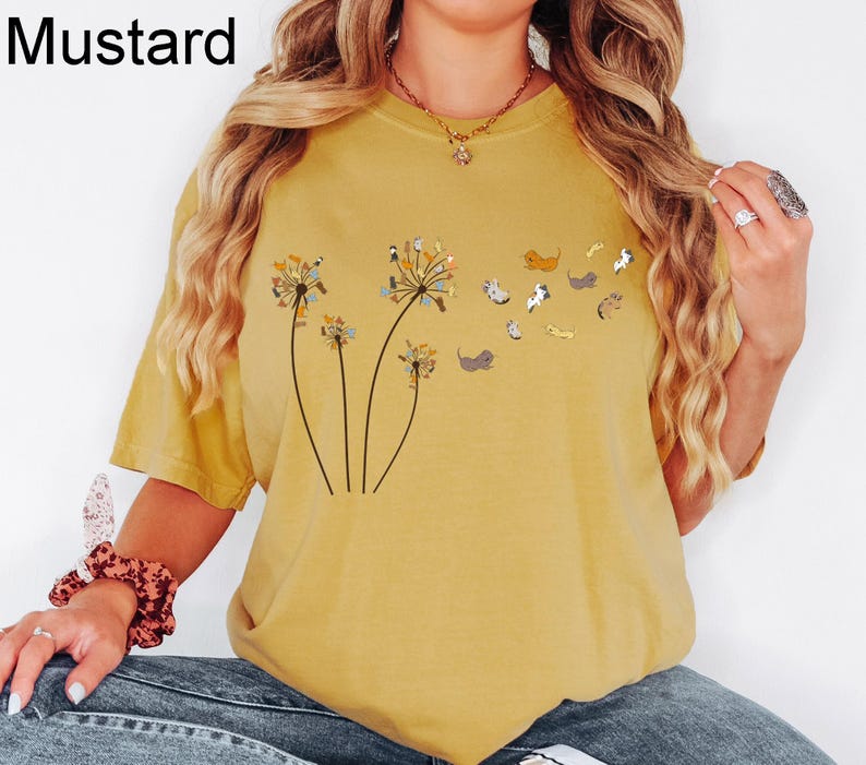 Comfort Colors® Cats Flower Fly Dandelion Shirt, Cute Cat Lover T-Shirt, Cat Lover Gift, Funny Cat Shirt, Cool Cat, Cat Shirt, Cat Dandelion image 6