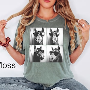 Comfort Colors® Funny Horse Shirt,Horse with Sunglasses,Horse Tee,Horses Photo Tee,Horse Silhouette Shirt, Equestrian Tees,Horse Owner Shirt image 6