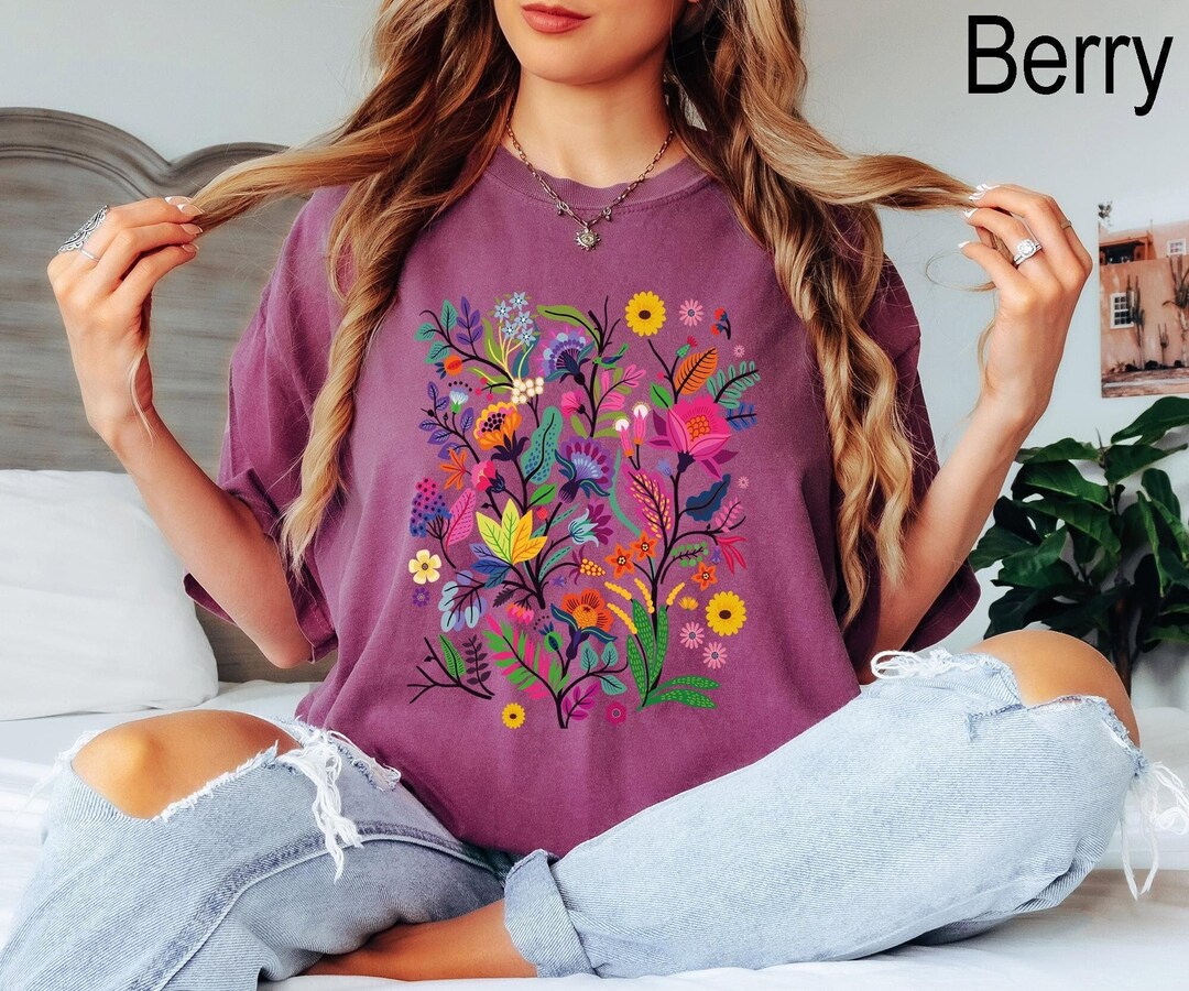 Comfort Colors® Wildflower Shirt, Floral Cottagecore Shirt, Botanical ...