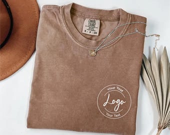 Comfort Colors® Custom Your Logo Here Shirt, Personalized Company Logo Tee, Business Logo Pocket Outfit, Sports Team Logo Clothing Gift