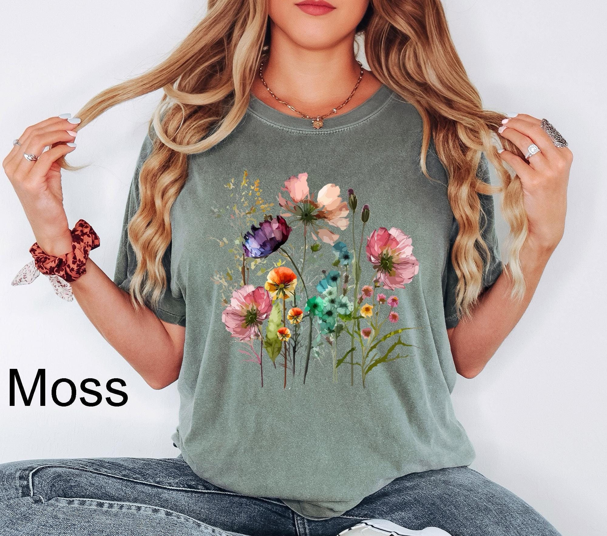 Tシャツ・カットソー [SLOWLOLLY] Flower Lettering T Shirt (2 COLOR) Flower T Shirt - Etsy