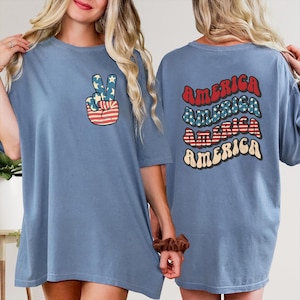 Comfort Colors® America Peace Shirt, Freedom Shirt, Patriotic Shirt, Peace Shirt, American Shirt, 4th Of July Shirt, Independence Day Shirt