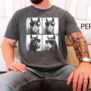 Comfort Colors® Funny Horse Shirt,Horse with Sunglasses,Horse Tee,Horses Photo Tee,Horse Silhouette Shirt, Equestrian Tees,Horse Owner Shirt image 7