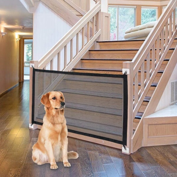 Dog Gate Ingenious Mesh Dog Fence For Indoor and Outdoor Safe Pet Dog gate Safety Enclosure Pet supplies