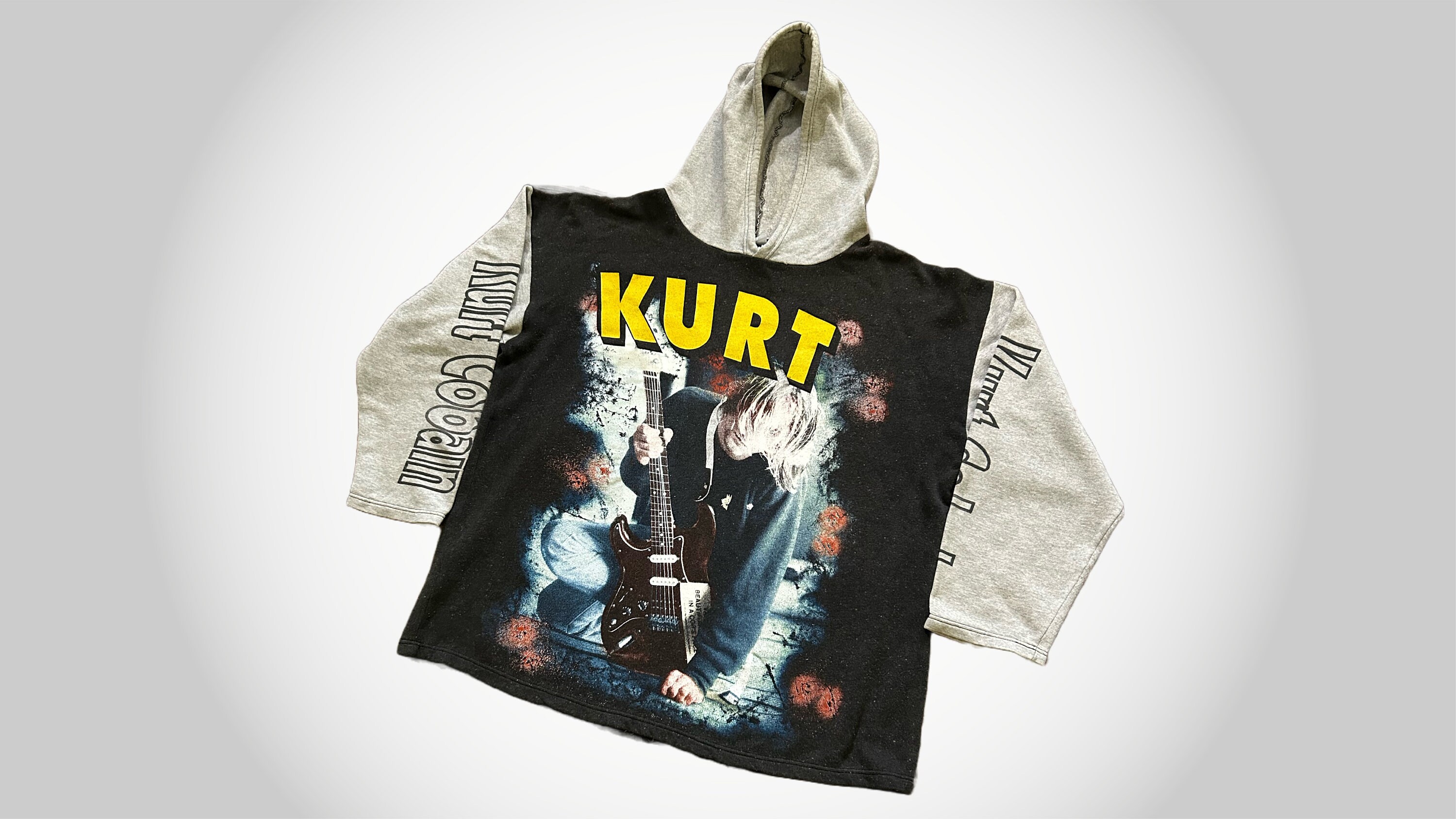 トップス nirvana kurt cobain 90s sweat trainer Vintage 90s Kurt Cobain Nirvana Bootleg Hoodie Sweatshirt