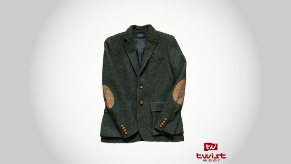 Vintage Polo Ralph Lauren Jacket / Designer / Wool / Cow Leather / Women /  Fashion / Old School / Blazer / Luxury / Premium / Italy Made 