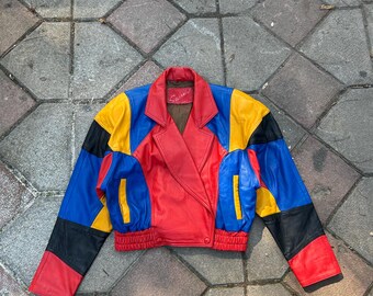 Vintage Very Rare Sanzzini Jacket / 70's / Colourblock