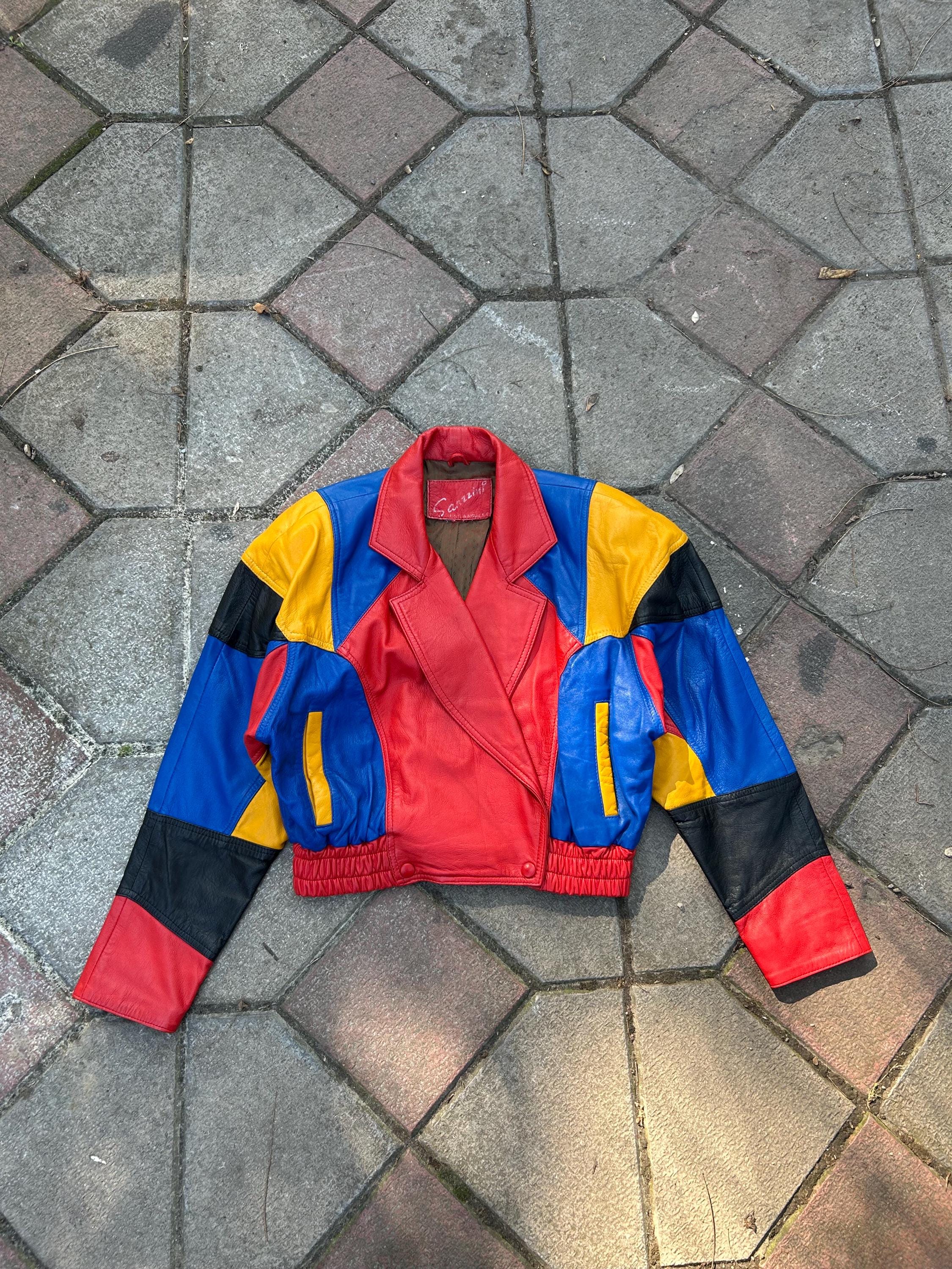 Vintage Very Rare Sanzzini Jacket / 70's / Colourblock Vintage Very Rare Sanzzini Jacket / 70's / Colourblock