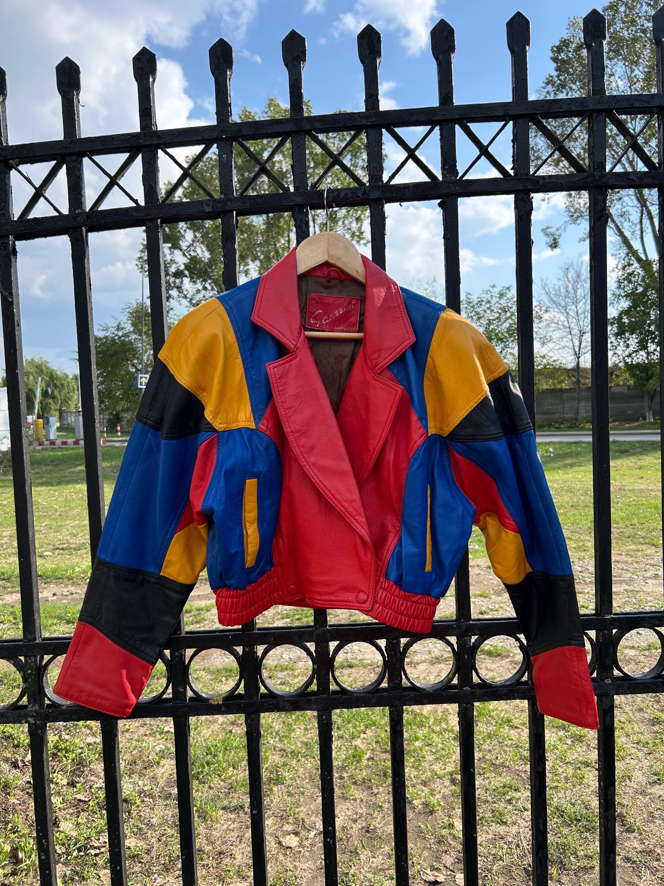 Vintage Very Rare Sanzzini Jacket / 70's / Colourblock Vintage Very Rare Sanzzini Jacket / 70's / Colourblock