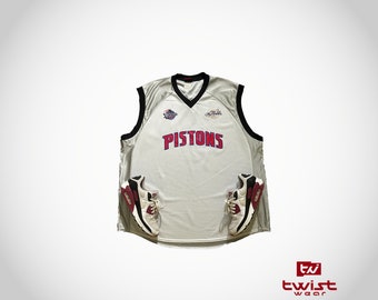 Rare Majestic Pistons The 2004 Finals Jersey / Nba / Basketball / Sports / Athletic / White / Gray / Size L-XL / Man / Woman
