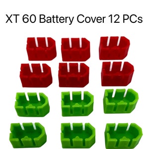 12pcs XT60 Battery Covers for RC Drones (Green & Red)